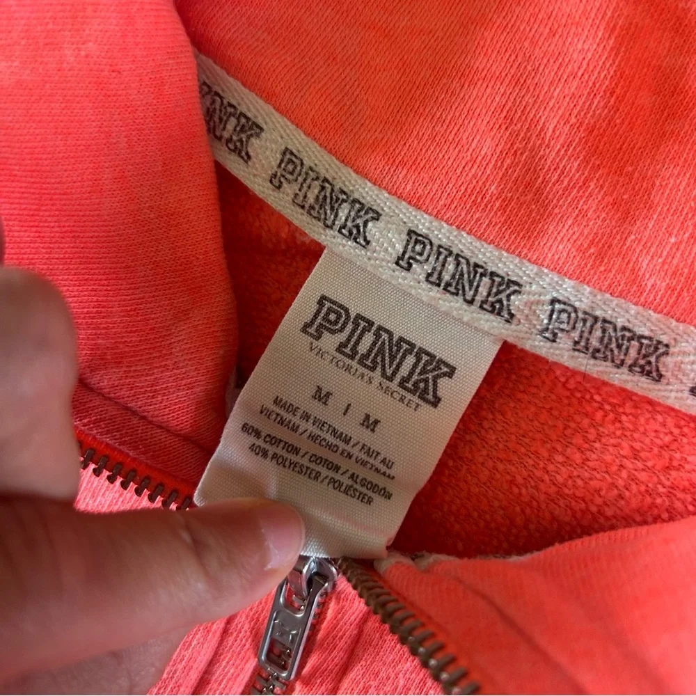 [PINK] Quarter Zip Embroidered Pullover